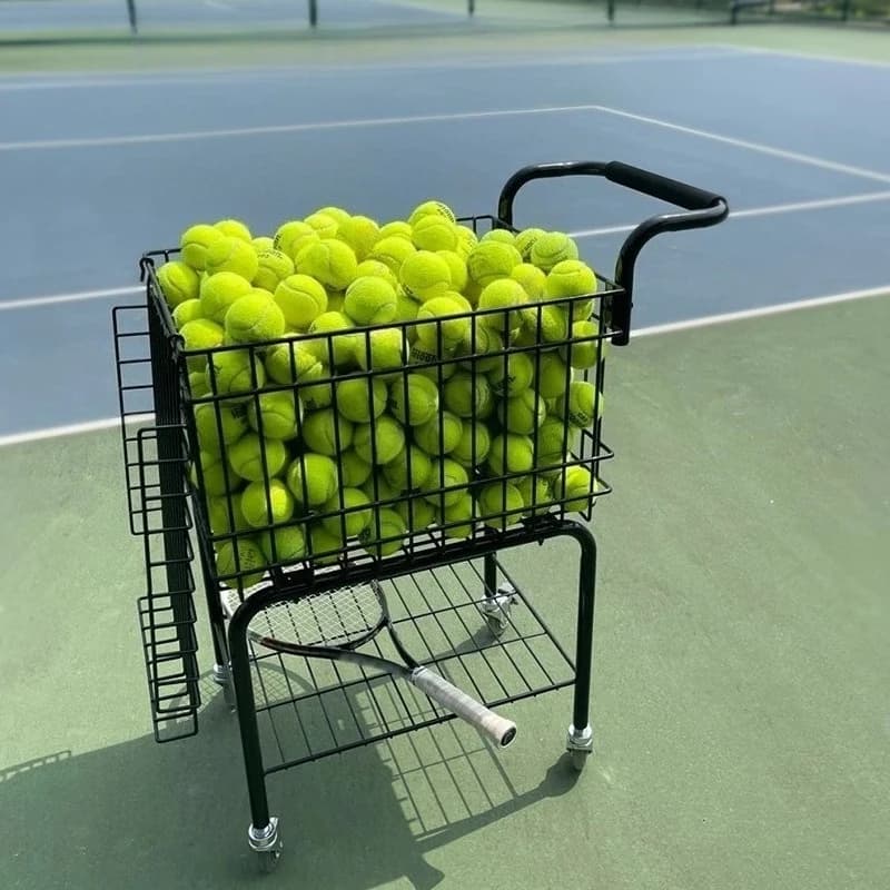 Large capacity tennis coach car, ball pickup car, net ball frame, ball basket pickup, basket tennis storage car