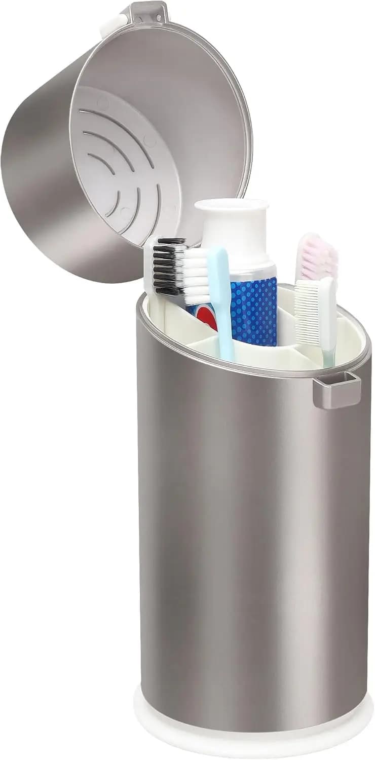 Portaspazzolini per Bagno, Organizzatore da Viaggio per Spazzolini e Dentifricio, Portaspazzolini a 5 Scomparti