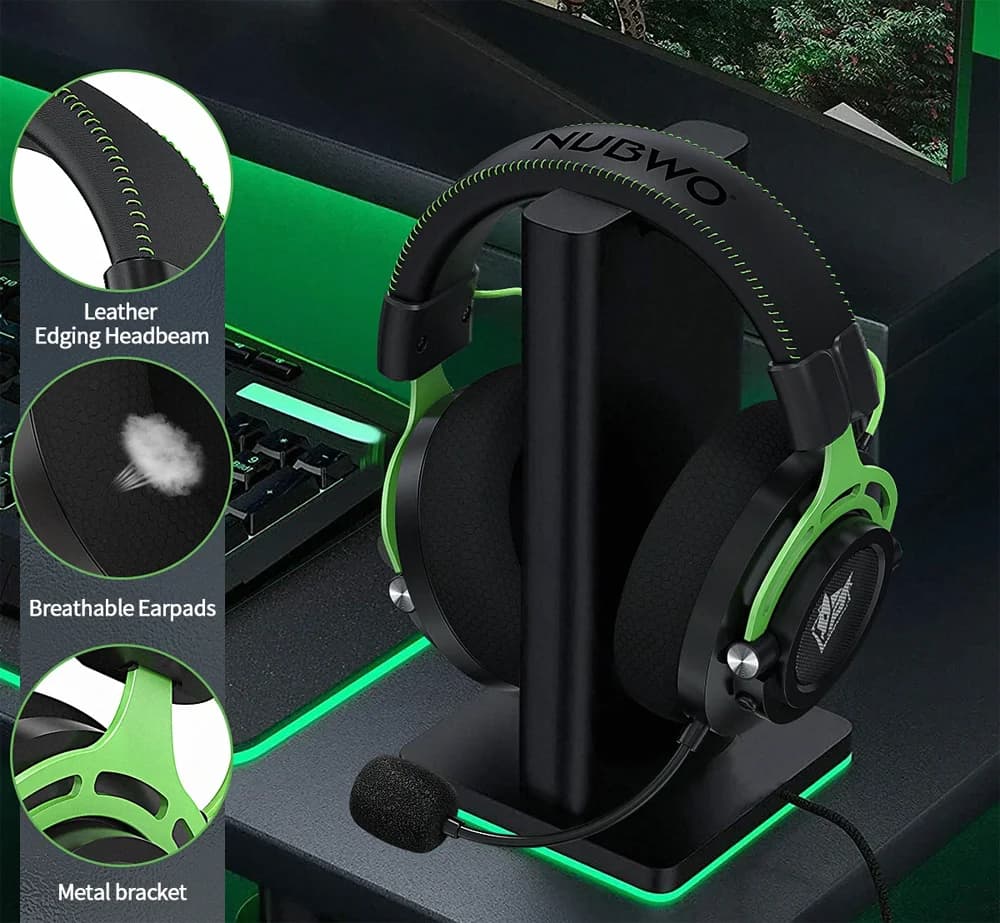 NUBWO G03 Gamer Dongle 2,4 GHz Wireless Bluetooth headphones with microphone with noise cancelling Compatible with stereo audio