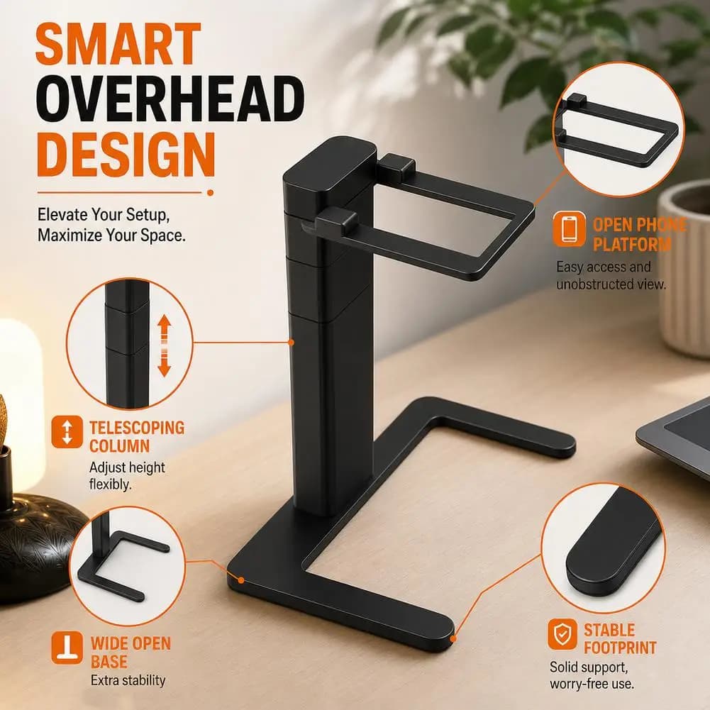 Head Mounted Phone Camera Stand Adjustable Desktop Phone Stand Hands-free Phone Stand Suitable For Microphones