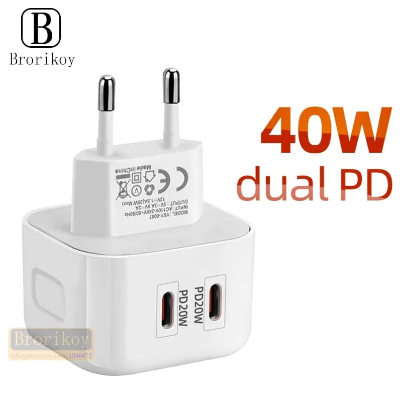 Spina UE USA UK Caricatore per telefono cellulare a ricarica rapida da 20 W Ricarica rapida QC 3.0 con adattatore PD Caricatore USB da parete per IPhone 12 Samsung