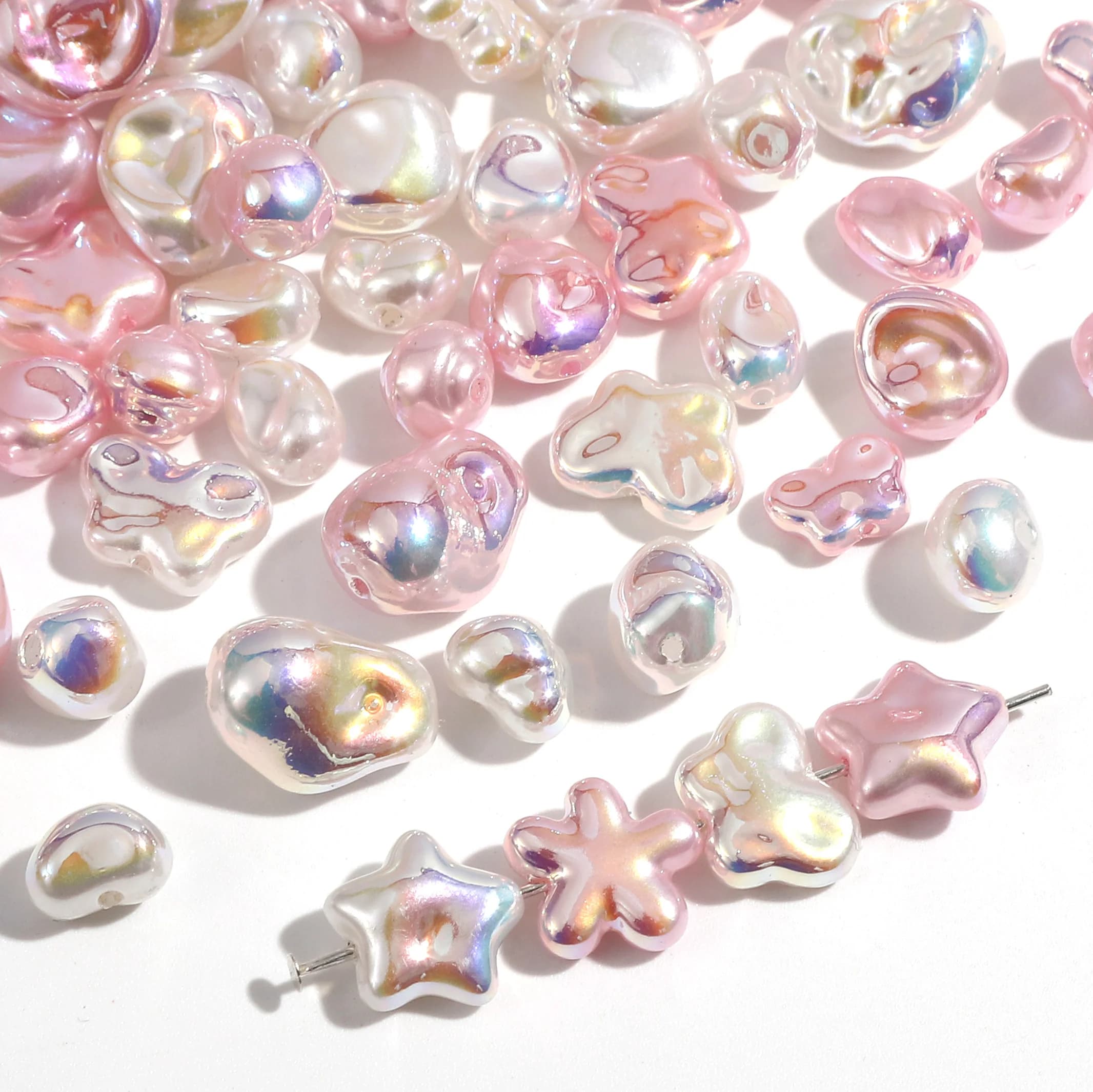 10Pcs ABS Imitation Pearl Irregular Beads Star Butterfly Loose Beads DIY Bracelet Necklace Earrings Jewelry Making Supplies
