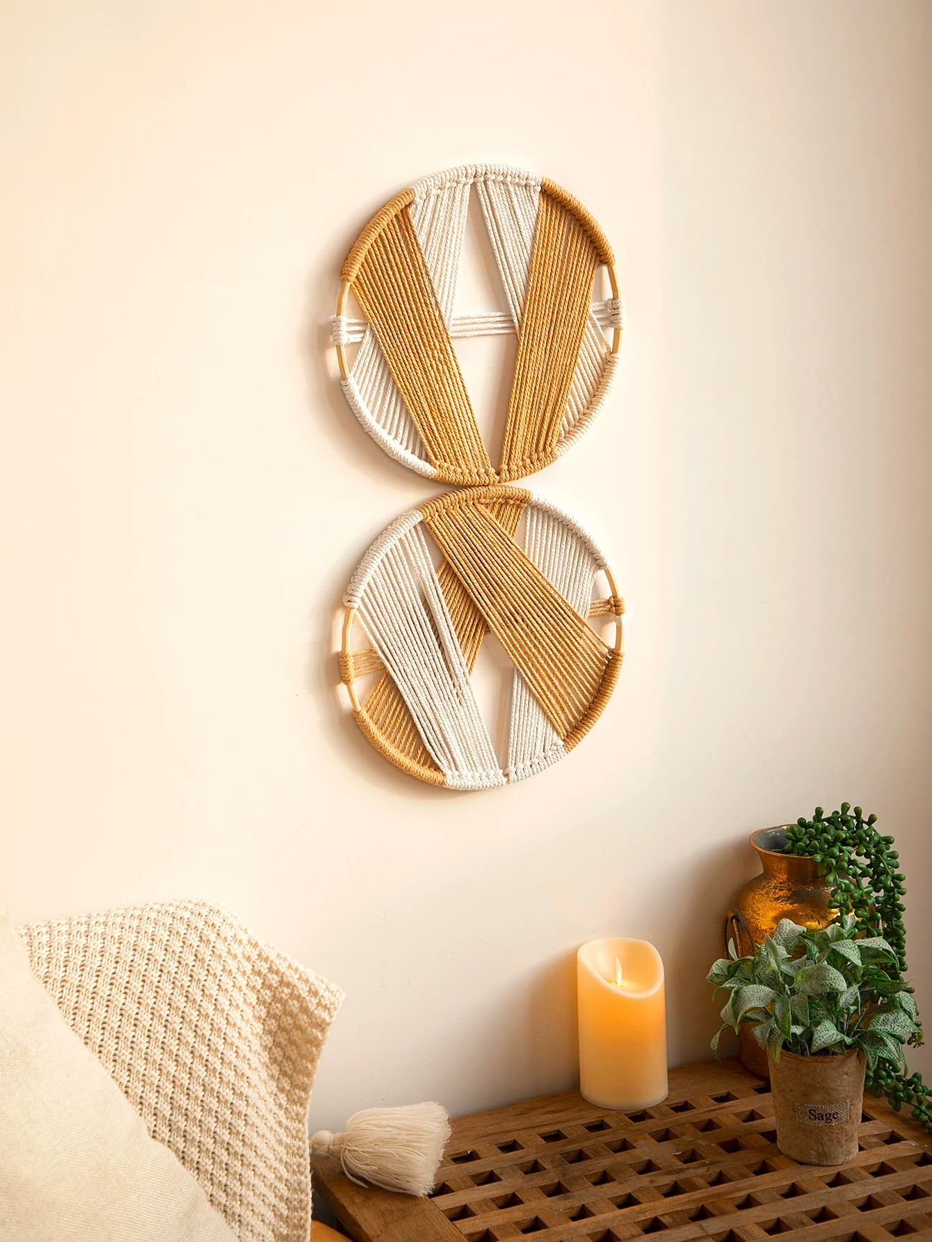 2 Pcs Dream Catcher Wall Hanging Macrame With Bamboo Boho Wall Decor Aesthetic Macrame Home Decorations Bedroom Living Room Gift