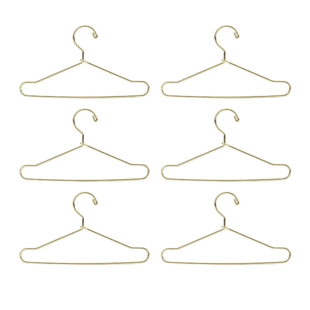 10pcs Fashion Stainless Steel House Clothes Hanger Rose Gold Gold Garment Hanger 100mm Mini Hanger For Dollhouse