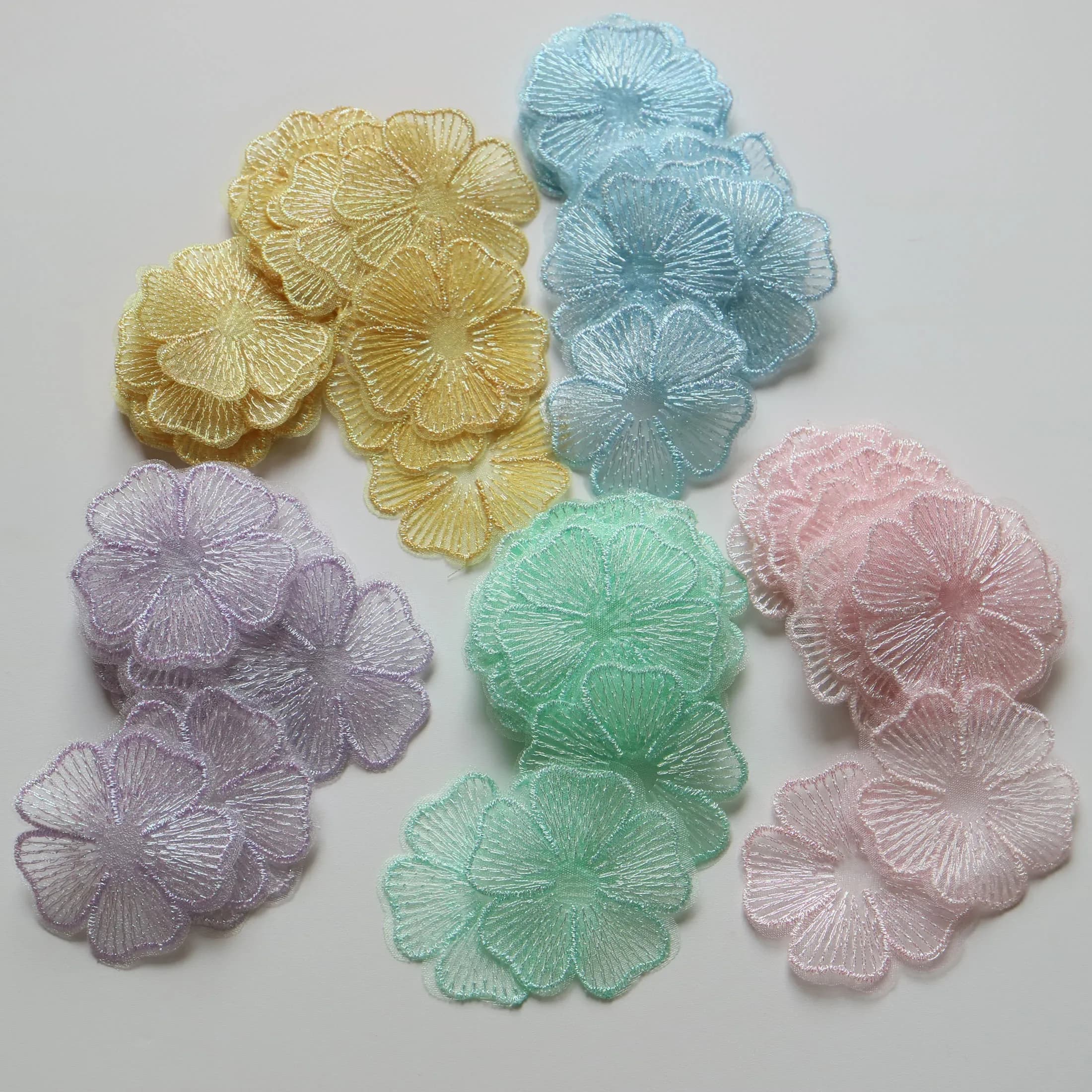 20 pz/lotto 5cm forniture artigianali fai da te toppe floreali ricamate per abbigliamento toppe floreali per borse appliques decorative per parches