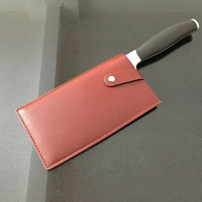 Leather Protective Case With Chef Knife Sheath Resistant For Butcher Handle, Waterproof Storage Bag, Portable Kitchen Protection
