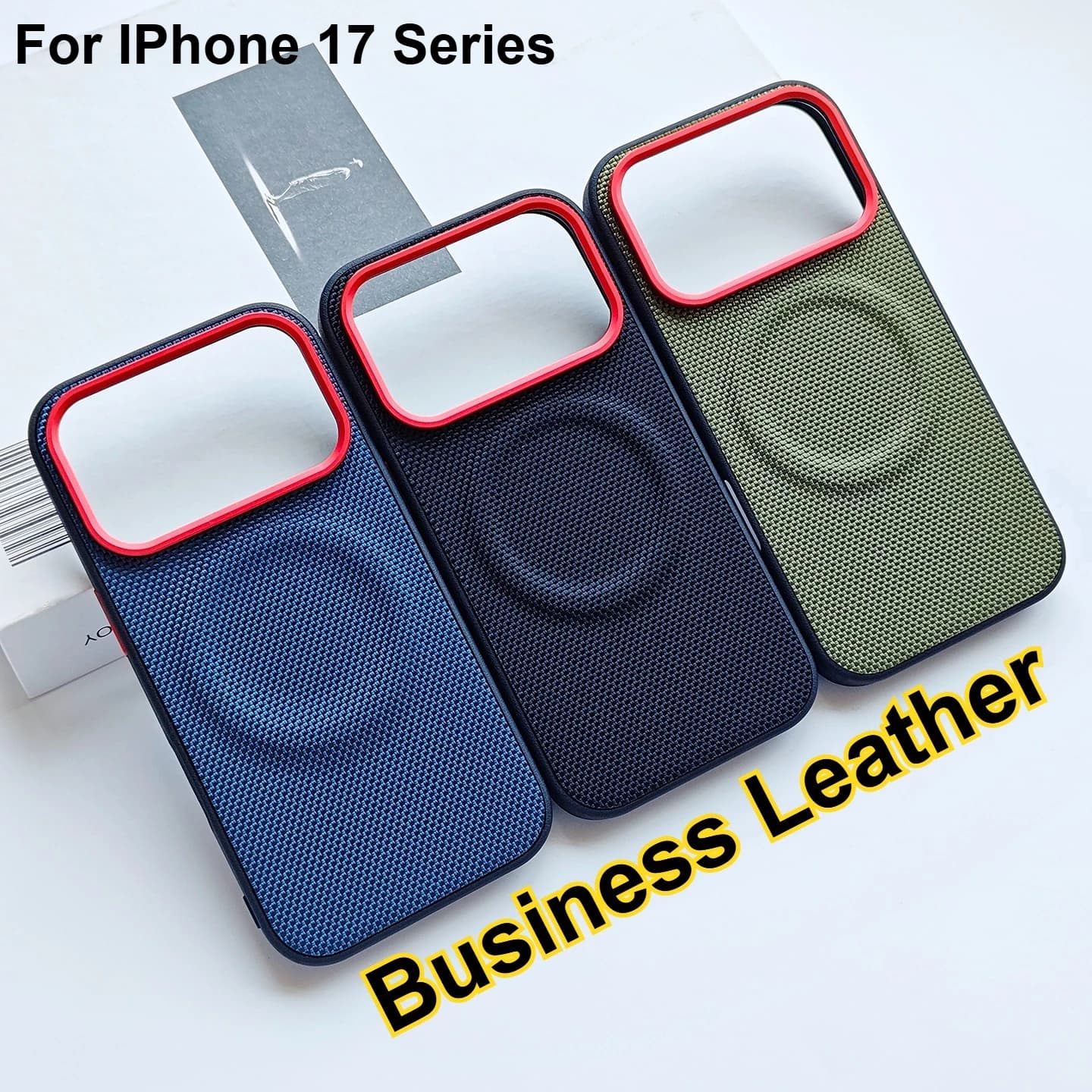 Custodia per telefono antiurto in pelle da lavoro vintage per IPhone 17 Pro Max Air per custodia protettiva di ricarica wireless magnetica MagSafe