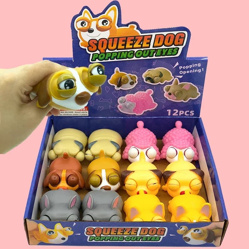 Creative Funny Eyeball Burst Squeeze Eye Toy Love sleeping dogs Pinch Toys Adult Kids Stress Relief Fidget Toy Doll Toy/