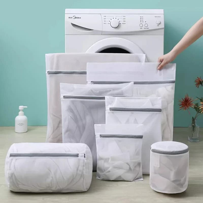 1PC White Durable Honeycomb Mesh Laundry Bags for Delicates Net Fabric Durable and Reusable Delicate Wash Bag