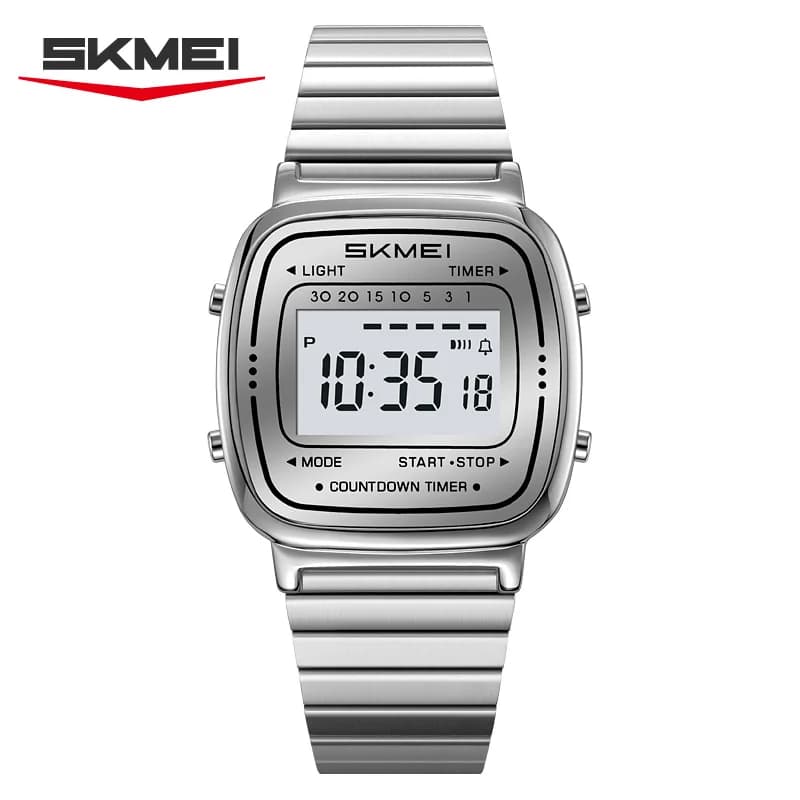 Orologio SKMEI 2623, nuovo orologio sportivo da uomo e da donna, impermeabile, con cinturino in acciaio, cronografo elettronico, orologio digitale di lusso.