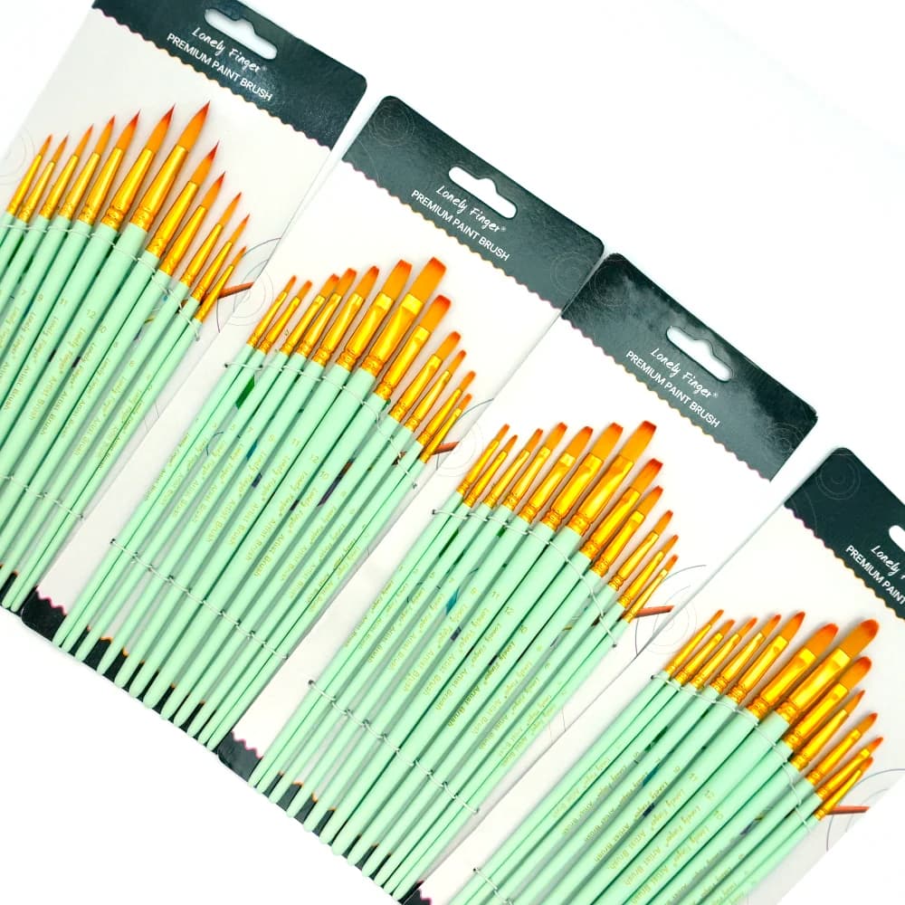 12/48pcs Professional Artist Paint Brush Set,Watercolor Oil Painting Watercolor Drawing Painting Supplies,Nylon Hairs for Artist