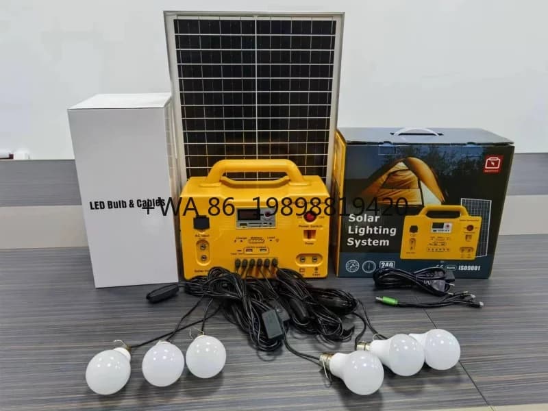 Kit di sistemi di illuminazione a luce solare portatile da 30 Ah, avviamento di emergenza, porta RV per la casa, campeggio all'aperto, ricarica del telefono, pannello solare per auto MP3