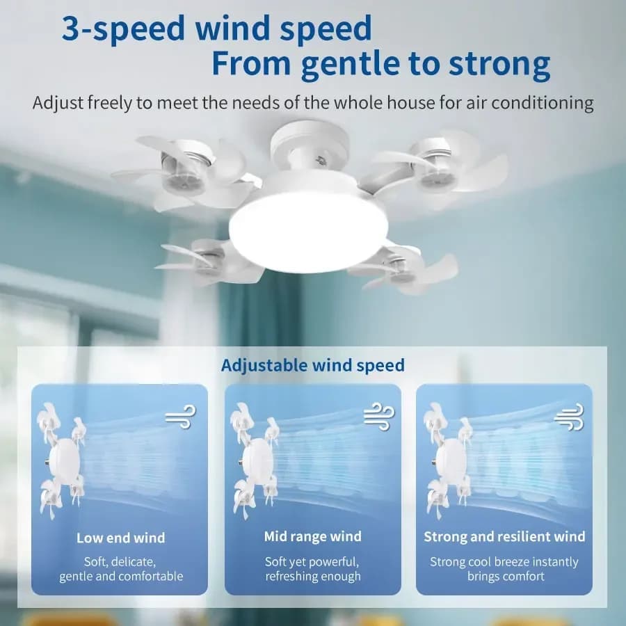 E27 Fan Light 2-in-1 60W Drone Design Ceiling Fan with remote control AC85-265V Light bulb for indoor restaurant fan