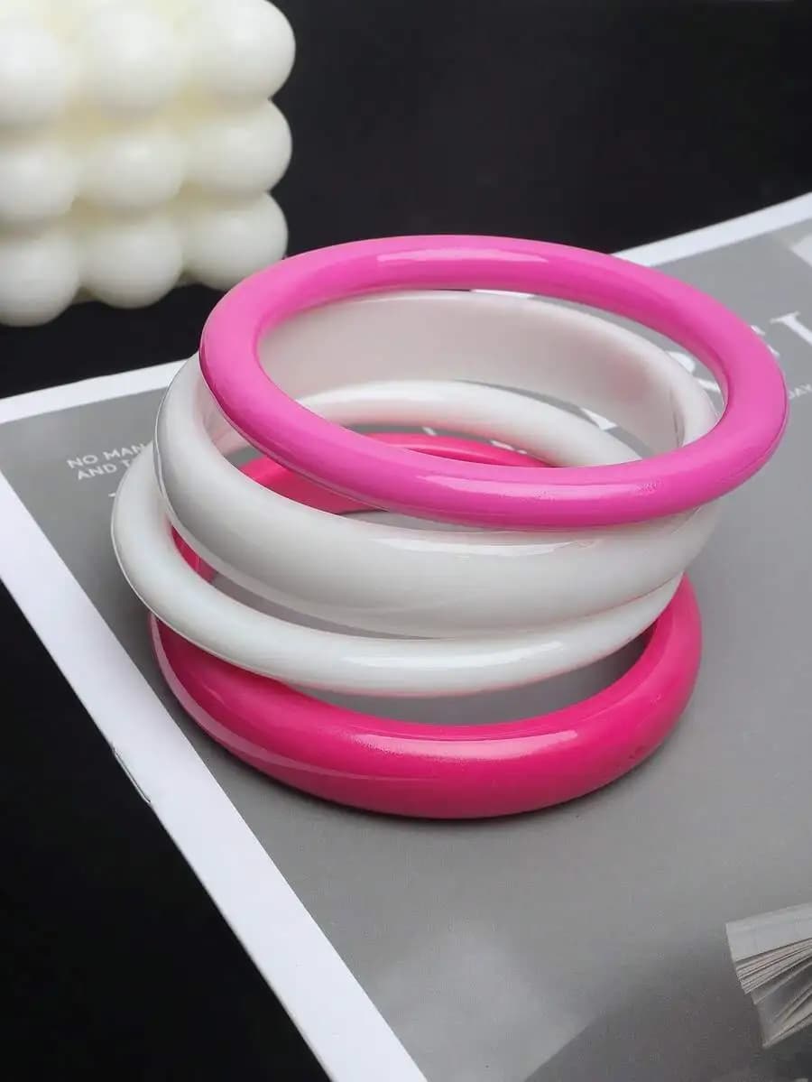 4 braccialetti vintage in resina acrilica per donna da indossare ogni giorno
