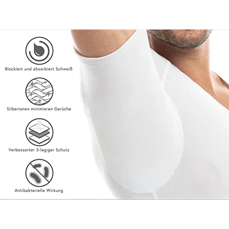 Maglietta intima da uomo T-shirt anti-sudore contro le ascelle T-shirt resistente al sudore