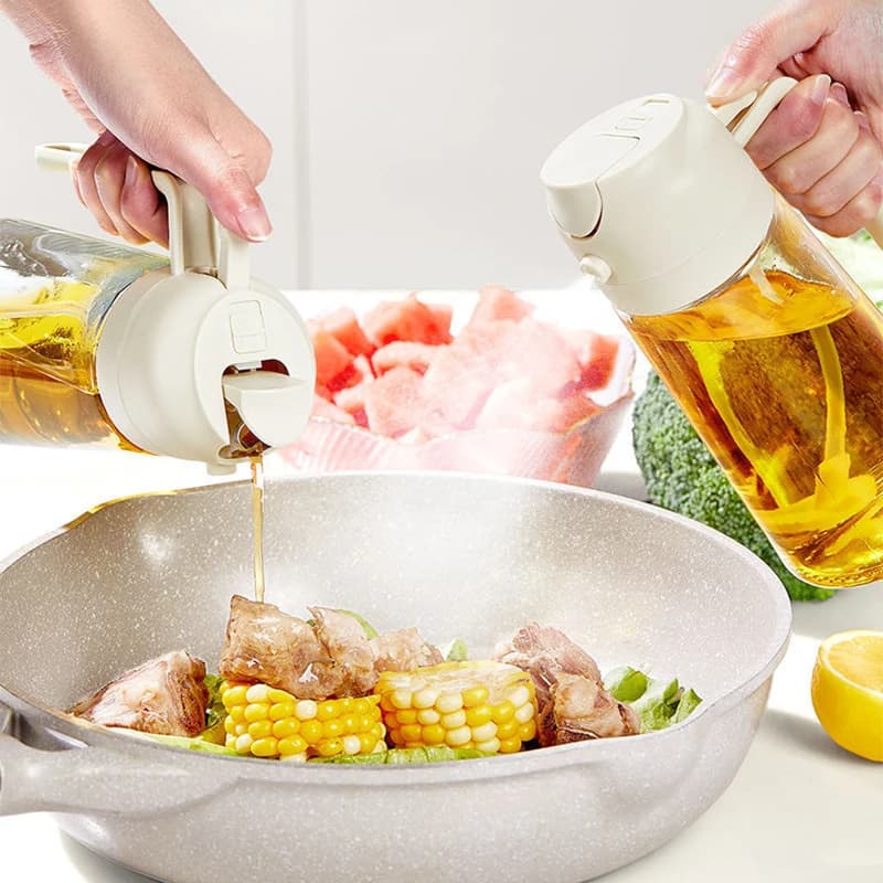 470 ml oil spray bottle Pneumatic spray bottle in kitchen glass Olive oil spray Mister for food oil for air fryer, salt and barbecue