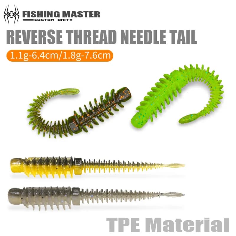 PESCA MASTER REVERSE FILTRO AGOLLO TAIL 2.5/3.0 pollici 1.1/1.8g TPE Galleggiante Esca da pesca morbida per Ned/Texas/No Sinker Rig