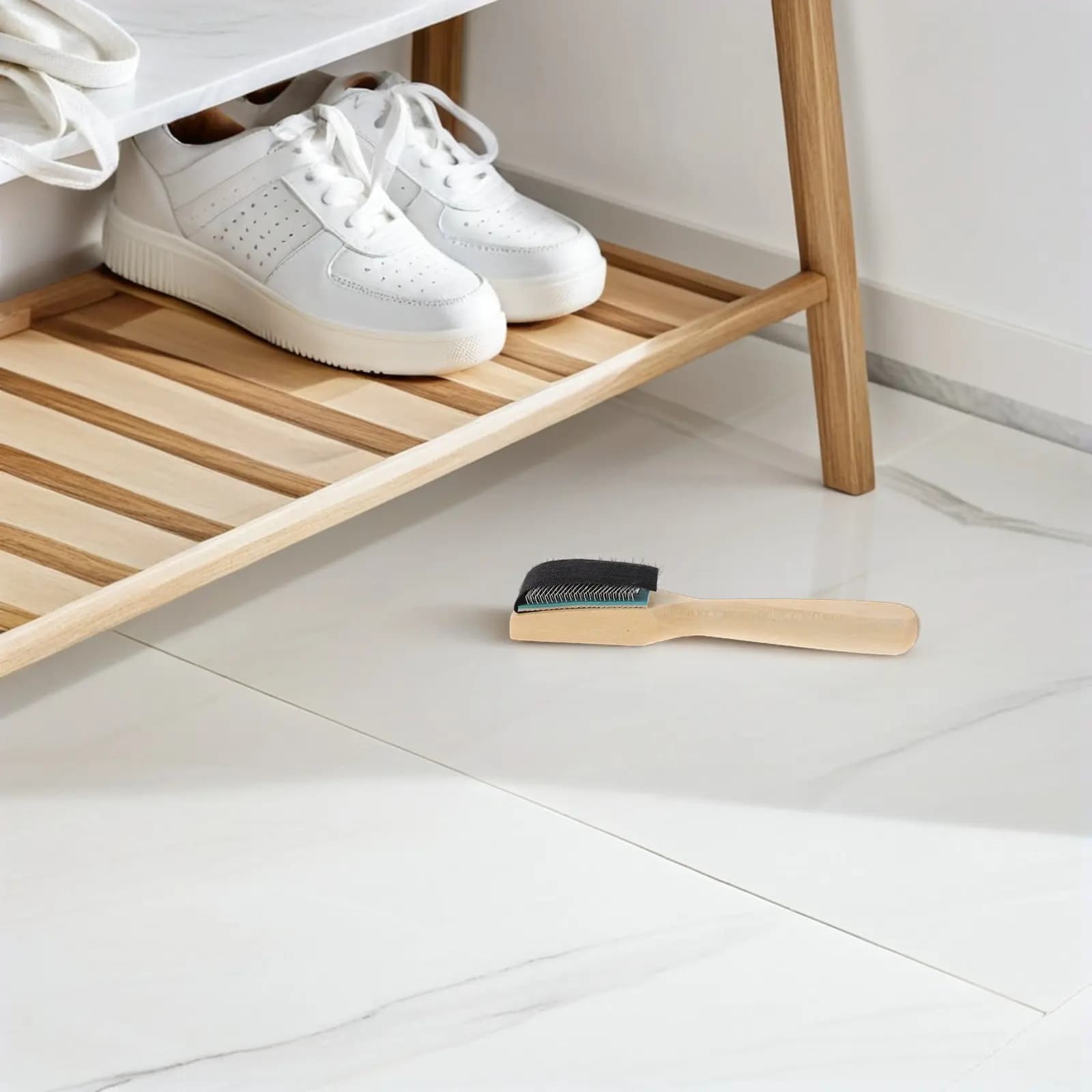 Set di 3 Spazzole per Pulizia Scarpe da Ballo con Manico in Legno, Pulitore per Suole in Camoscio, Strumento per la Cura delle Calzature da Sala da Ballo e Latino