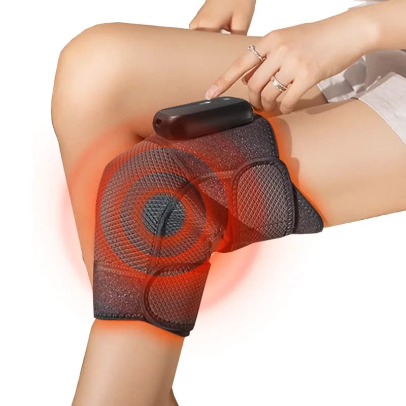 Cintura per massaggio al ginocchio senza fili con motore a 4 vibrazioni Ginocchiera elettrica riscaldata 3 in 1 Gomito Spalla Tutore Avvolgente Massaggiatore per ginocchio