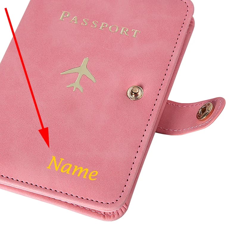 Customize Gold Color Names Passport Cover Travel Wallet Customizable Name Passport Holder Business Card Holder Case