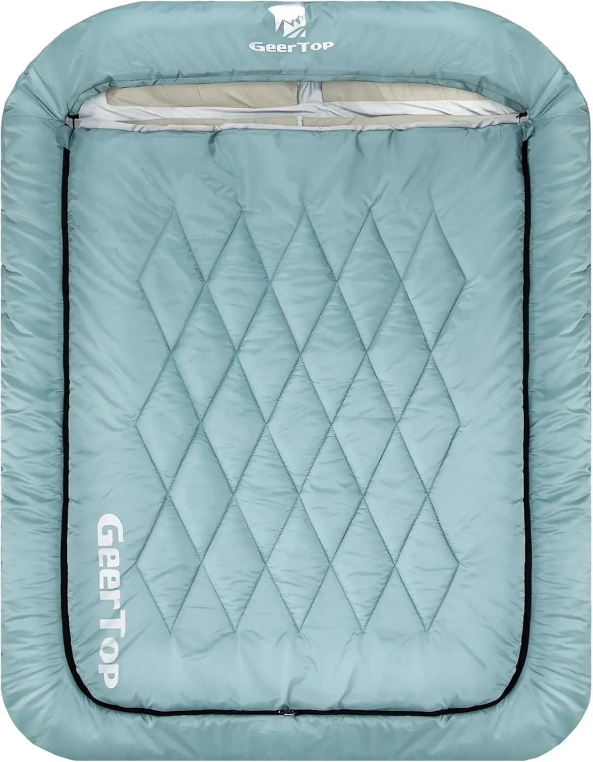 Sacco a Pelo Matrimoniale Queen Size con Coperta Staccabile per Due Adulti, per Campeggio e Viaggi all'Aperto