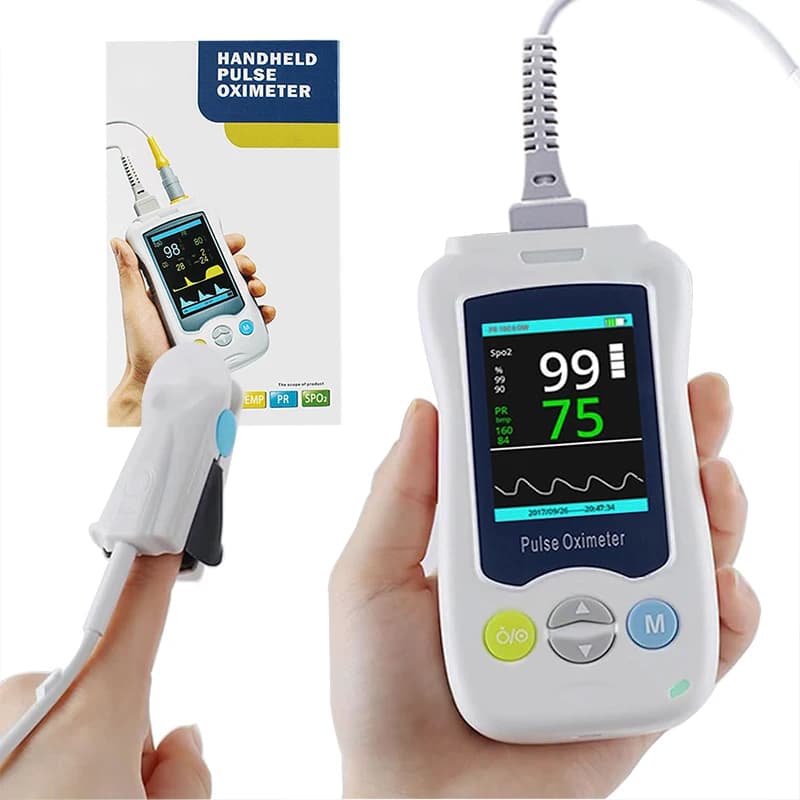 Medical Portable Pulse Oxymeter for Adults, Newborns, Children, Mini OLED by finger, Model D2