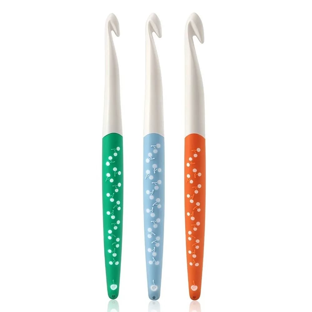 Set di 3/6 uncinetti in silicone con impugnatura antiscivolo, strumenti per maglieria e tessitura, 6.0-12.0mm, ergonomici, per fai da te e artigianato