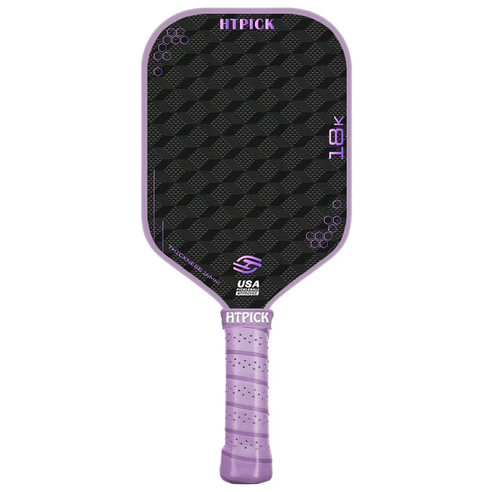 Pagaia pickleball in fibra di carbonio grezza 3D 18K Spessore nucleo a nido d'ape 14 mm per racchetta Spin & Control per principianti e professionisti