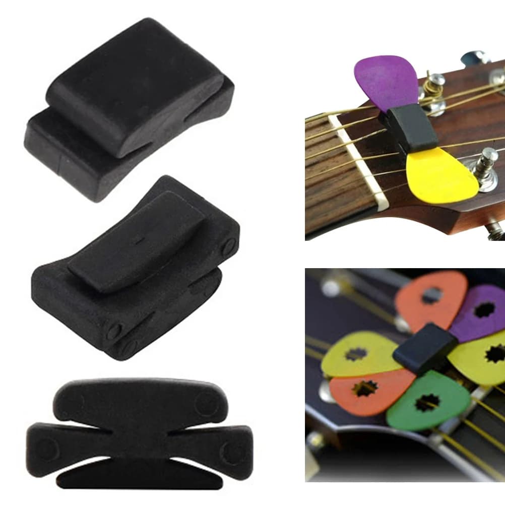 1/2/5 Pezzi Portaplettro in Gomma per Paletta Basso Elettrico, Supporto per Plettri da Chitarra