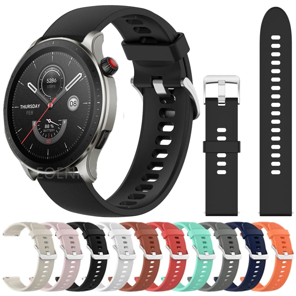 Cinturino in silicone da 22 mm per Huami Amazfit GTR 4/3 Pro/2/2e/47mm/GTR4 Bracciale Galaxy Watch 3/1 45mm 46mm Cinturino per orologio sportivo
