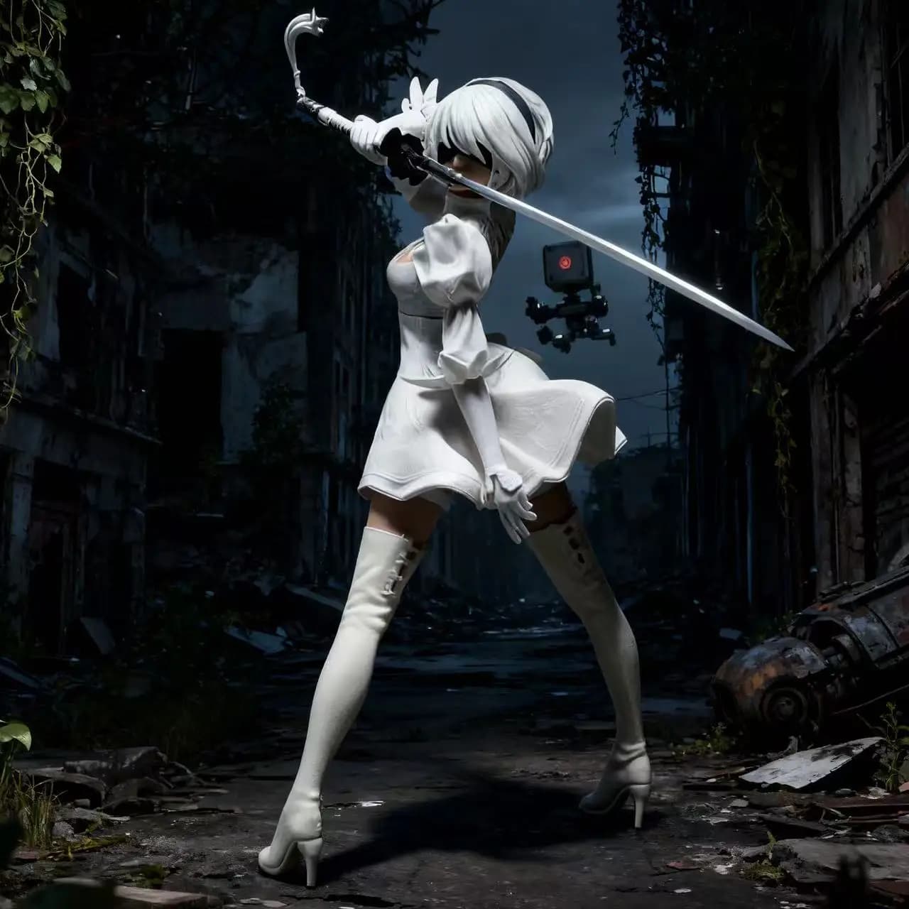 18CM Anime NieR: Automata - YoRHa No. 2 Tipo B - Versione 2.0 Premium Chokonose Modello Toy Doll Action Figure
