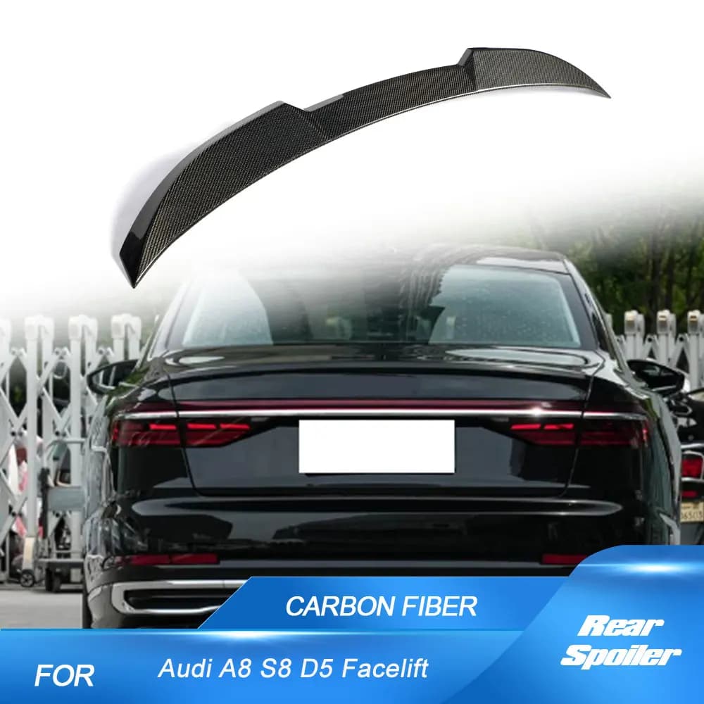 Spoiler Posteriore in Fibra di Carbonio per Audi A8 S8 D5 Facelift 2021-2026, Spoiler Centrale Posteriore per Hatchback