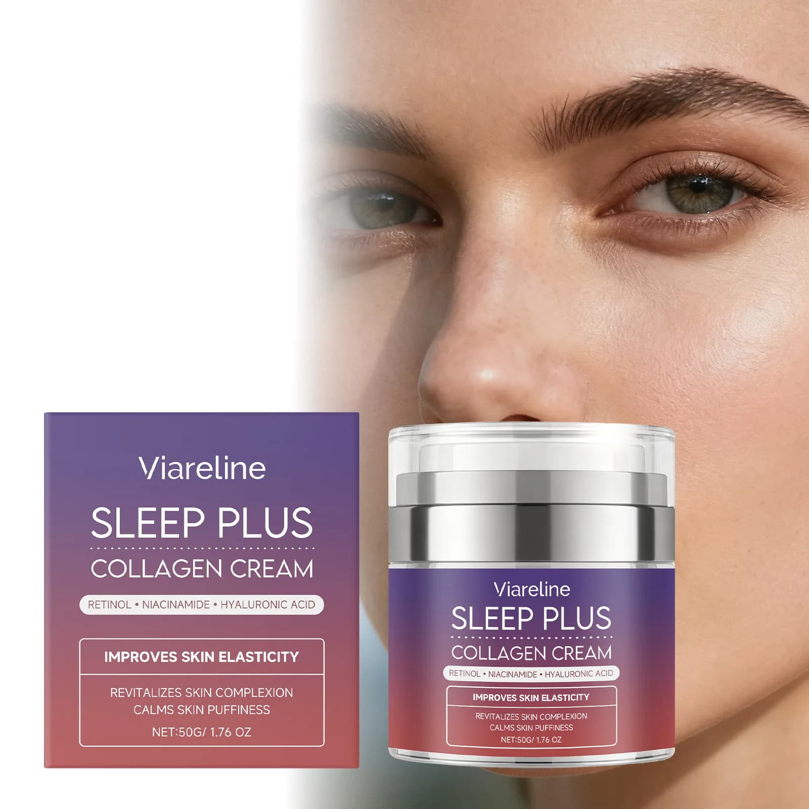 Collagen Lifting Firming Cream Repairing Moisturizing Skin Improve Roughness Tightening Retinol Brightening Face Sleeping Cream