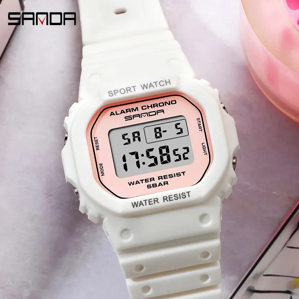 SANDA orologio sportivo da donna di lusso impermeabile settimana data orologio da polso da donna moda casual orologi da donna per regalo