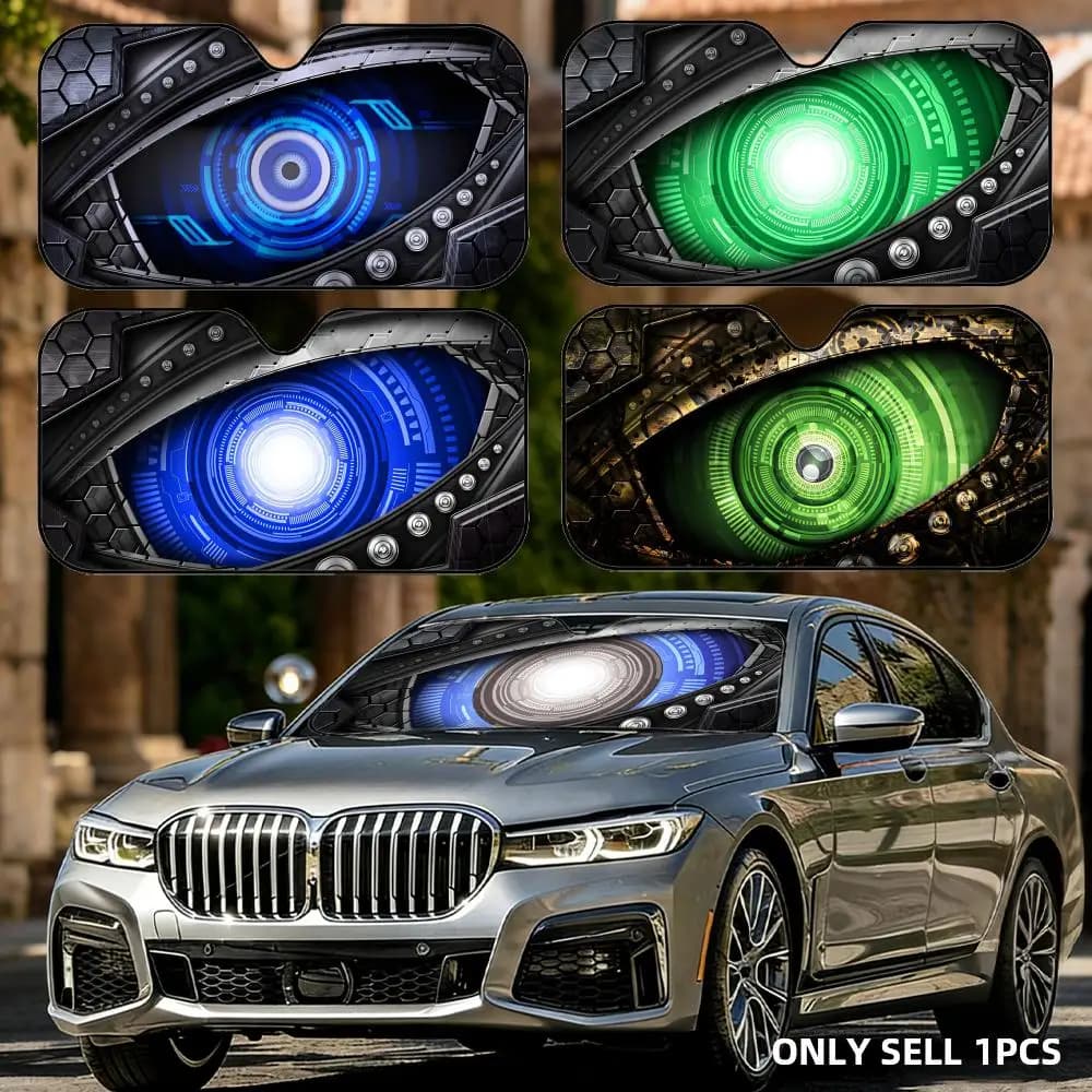 Parasole per Auto Robot Eye Pieghevole Universale Protezione UV Riutilizzabile Isolamento Termico Copertura Pieghevole