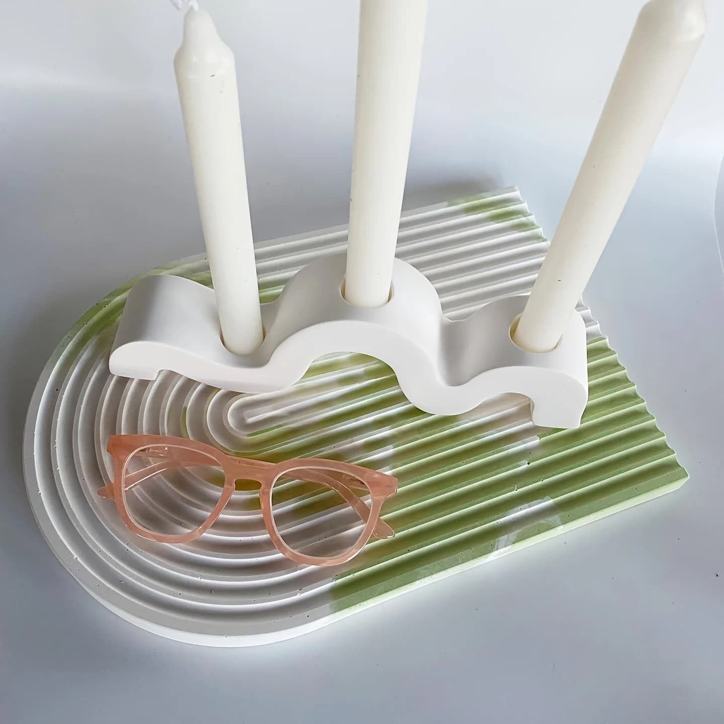 Curved Candlestick Silicone Mold DIY Nordic Style Candlestick Vase Holder Crafts Casting Mold Resin Plaster Mold Home Decoration