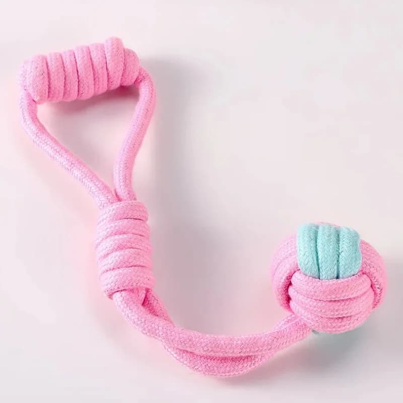 Palla di corda per cani di taglia grande e piccola Resistente in morbido cotone digrignamento dei denti Resistente ai morsi Masticare Giocattoli interattivi per cani Accessori per cani