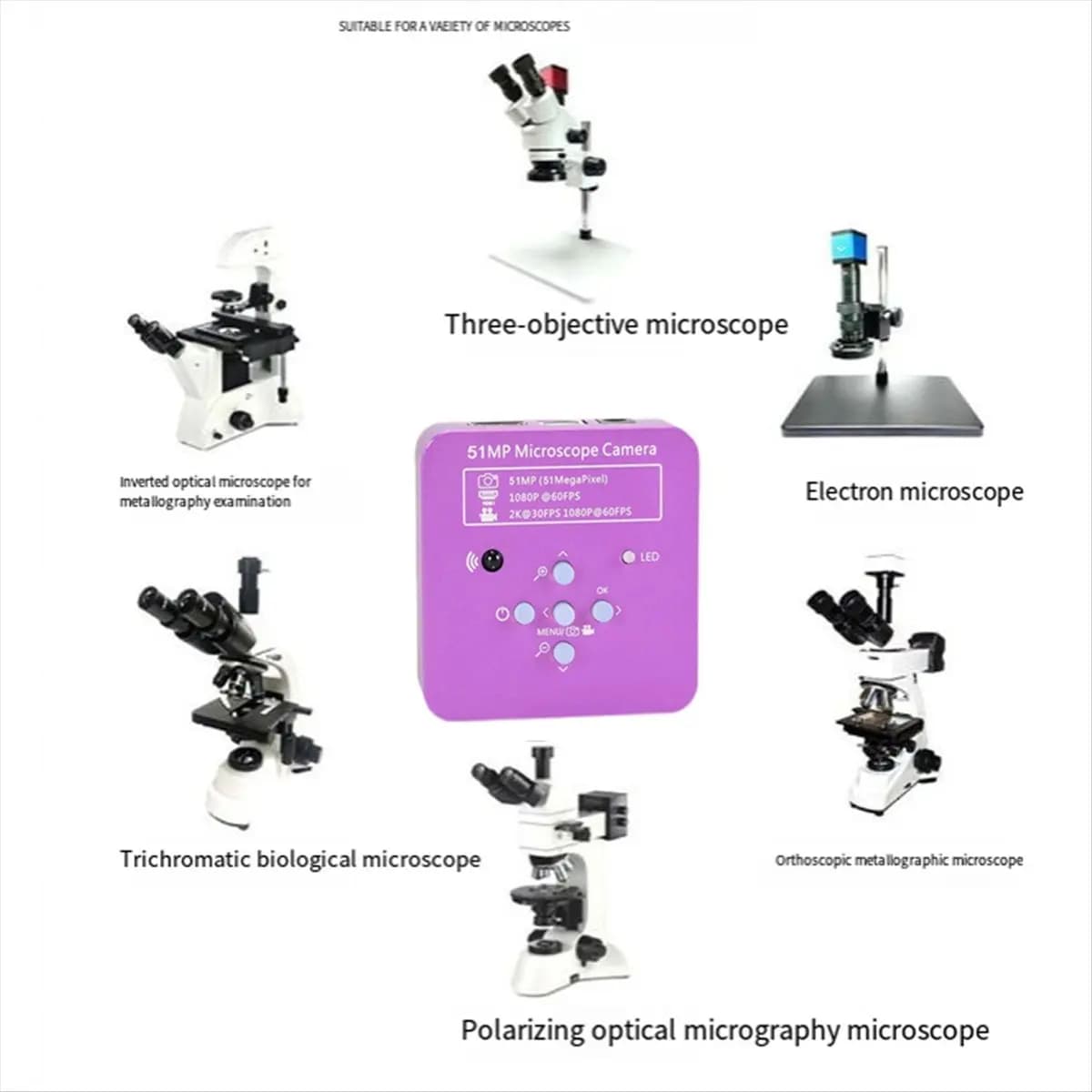 Telecamera Microscopio Industriale A72U N51MP FHD 1080P HDMI-Compatibile USB per Visione Artificiale, per Saldatura PCB Telefoni Cellulari, Spina USA