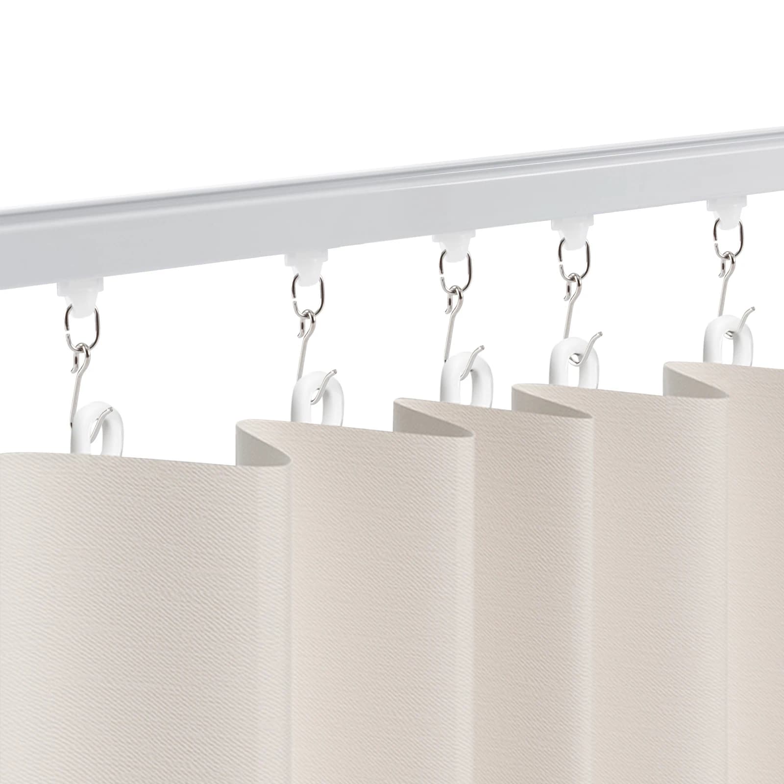 Ceiling Mount Curtain Track Kit with Hooks+3-6ft Scalable Length, Ceiling Mount Curtain Track Kit+91.5cm Single Track Length, Scalable Curtain Track Kit+1kg Hook Capacity, for Living Room Bedroom Bathroom Hospital Office Restaurants Hotels
