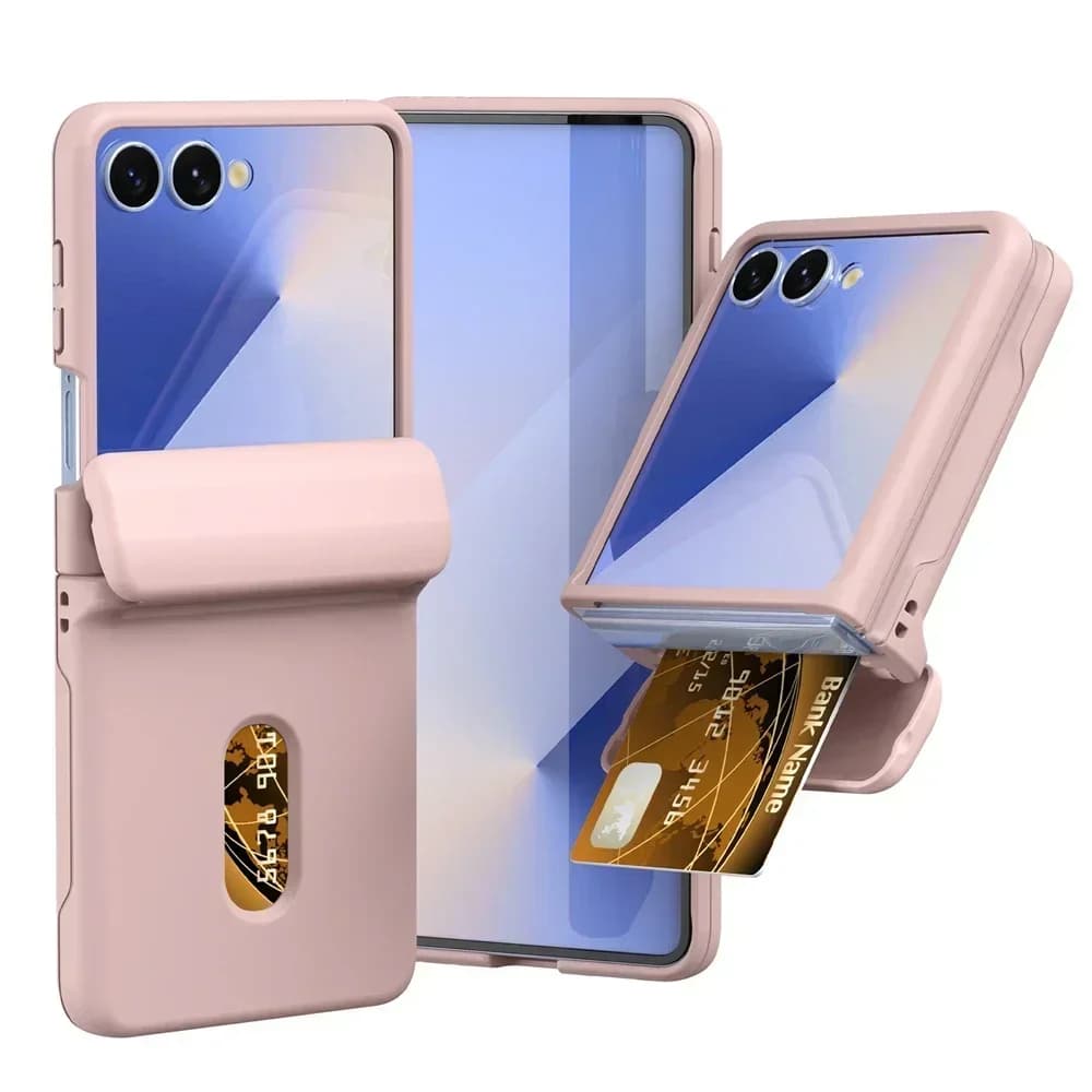 Foldable phone case with zipper for inserting high quality wallet cards for Samsung Galaxy Z Flip 7 6 5 4 3 Fall-proof protective case