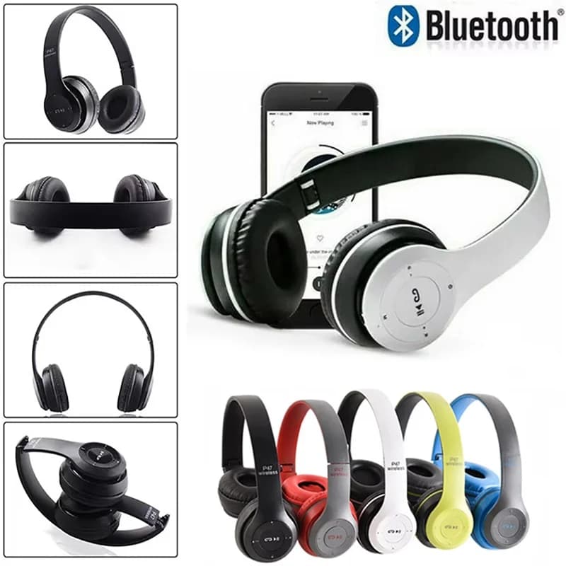 Cuffie wireless Bluetooth 5.0 con microfono HD, cuffie con cancellazione del rumore, auricolari con audio stereo, cuffie da gioco sportive per iPhone