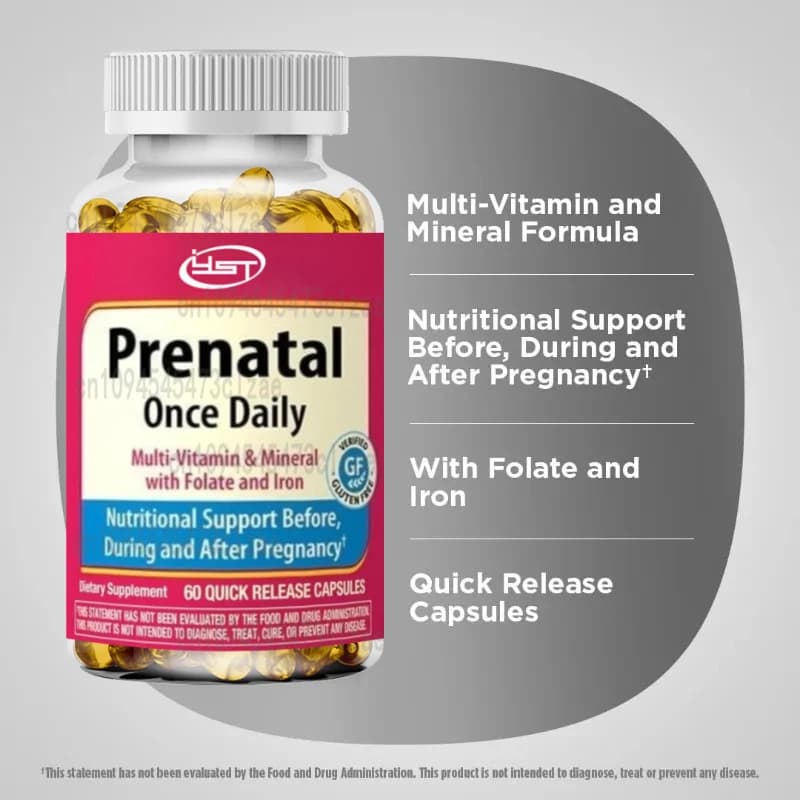 Prenatal-60 vitamin for women | Multivitamins and minerals containing folic acids and iron | Daily supplements