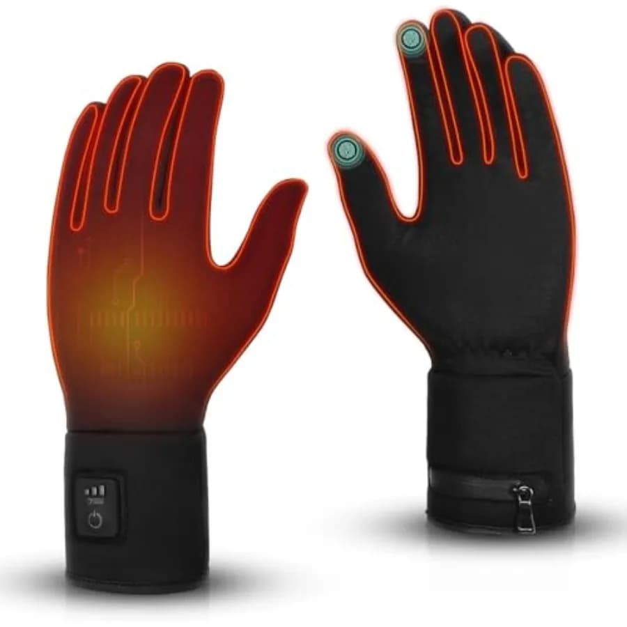 Guanti Riscaldati Ricaricabili per Uomo e Donna, Guanti Termici Elettrici con Batteria, Scaldamani per Moto, Lavoro, Caccia, Sci