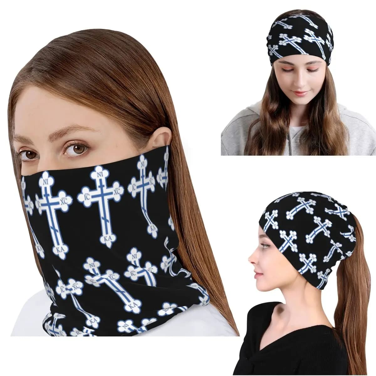 Bandana con Croce Ortodossa Russa, Scaldacollo, Maschera, Sciarpa, Fascia Multifunzione, Berretto per Uomini e Donne, Traspirante