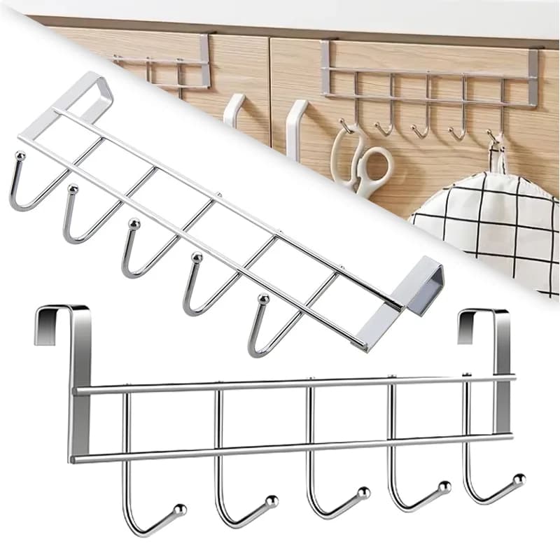 Ganci per porta posteriore per armadio in acciaio inossidabile Ganci superiori per mensola per armadio da cucina Ganci per camera da letto appesi per porta del bagno da cucina