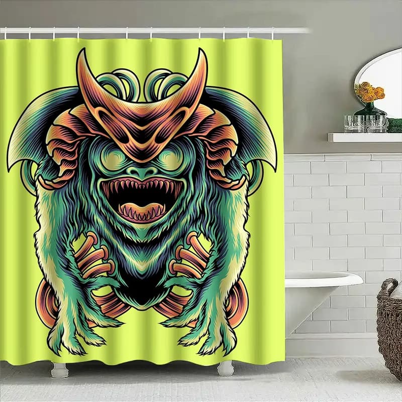 Tuniu simpatico demone tenda da doccia giapponese Yokai Horror Cool Room Decor regalo
