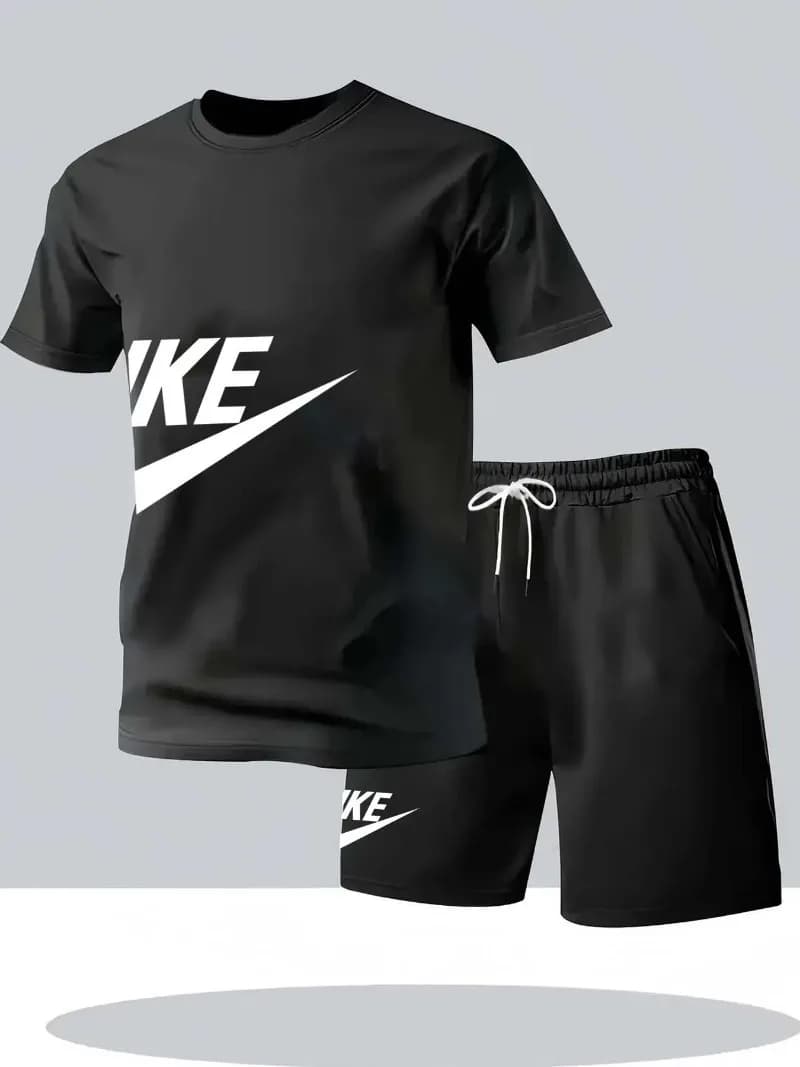Completo estivo da uomo a maniche corte, t-shirt a maniche corte ad asciugatura rapida, pantaloncini, set sportivo da corsa, set due pezzi