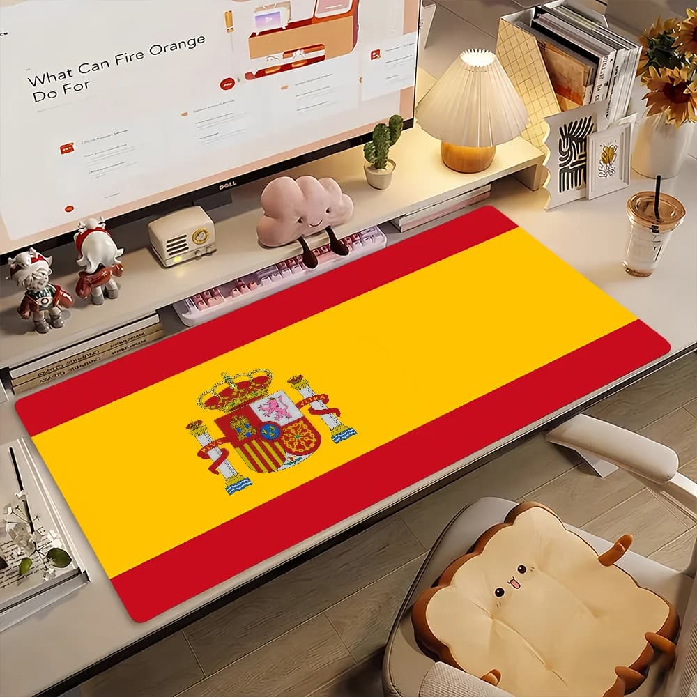 Flag of Espana Spainish Spain Mouse Pad Non-slip Rubber Gamer Balance Computer Mat Decoracion Deskmat Laptop Office Large