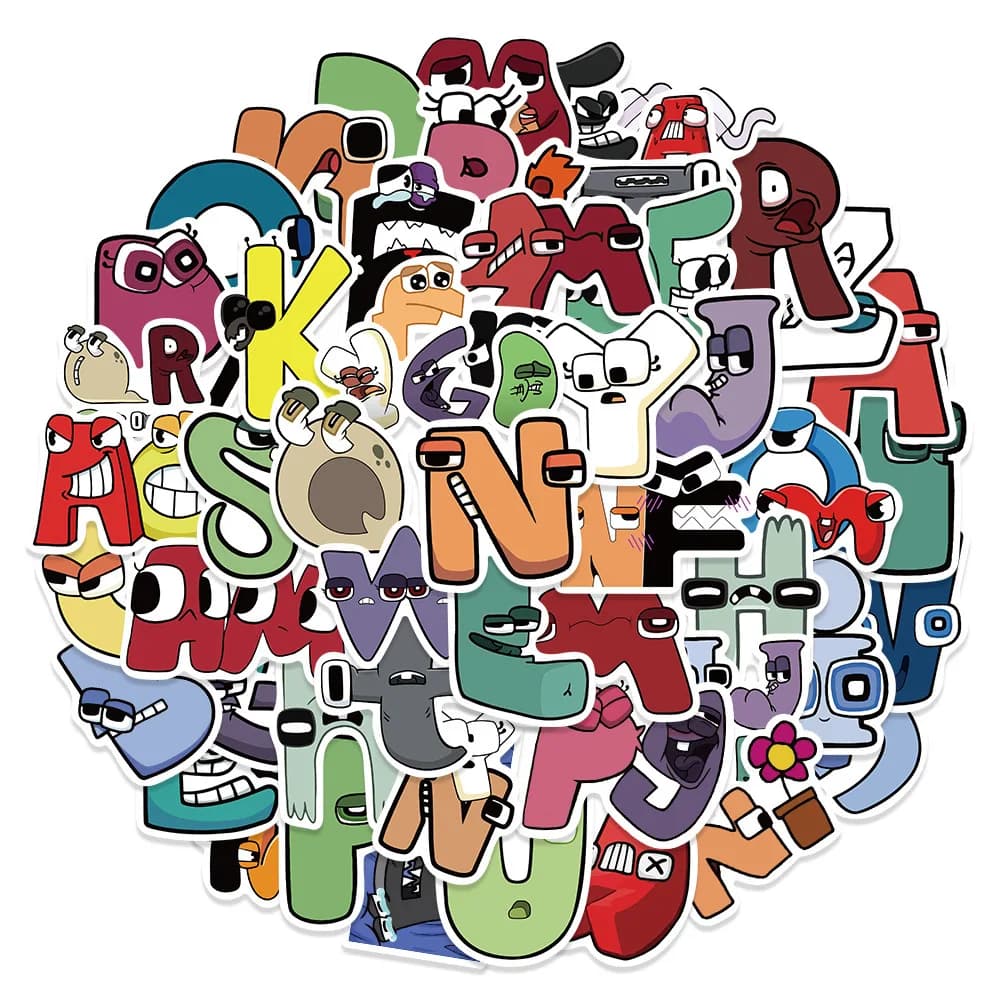 52Pcs Cartoon Game Alphabet Lore Stickers for Laptop Skateboard Motor Bike Car Fridge Guitar Waterproof Sticker Classic Toys