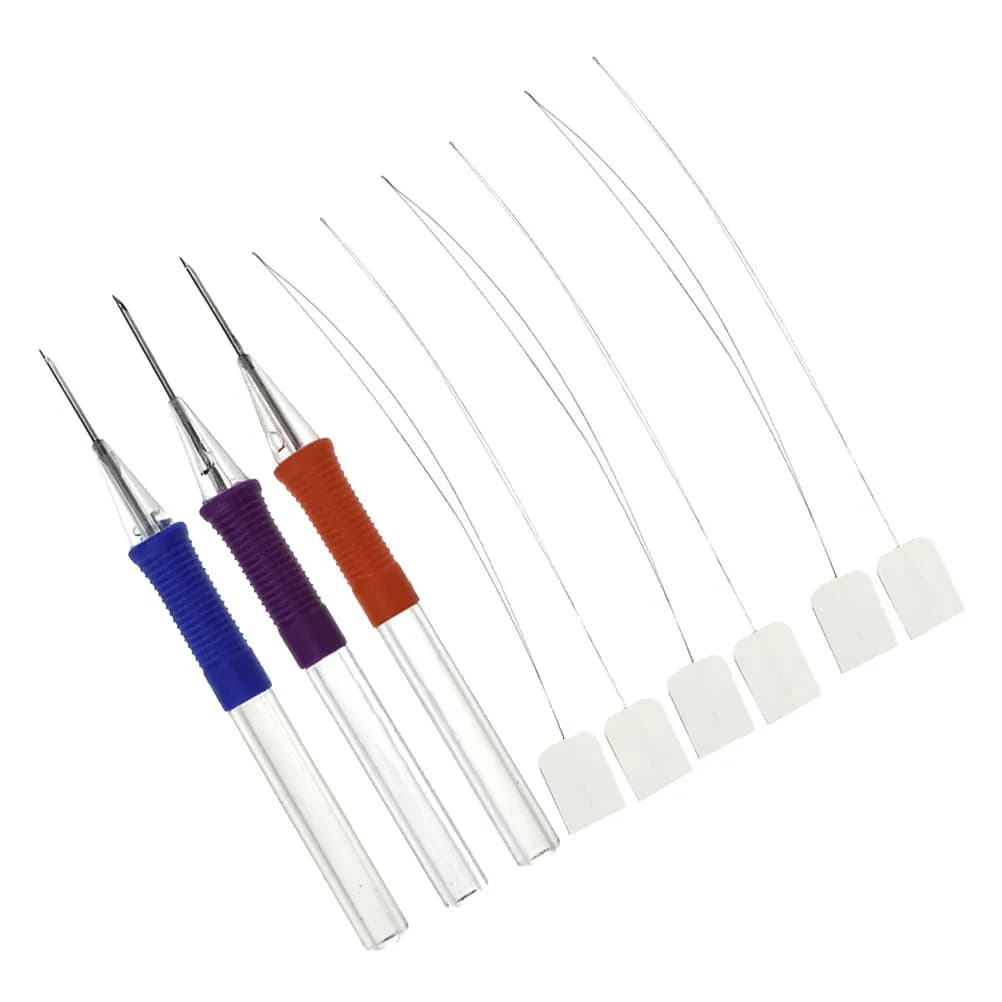 1 Set of 9pcs DIY Embroidery Pen Punch Needle Pen Felting Needle Pen Threads Knitting Tool Needlework Tools (3PCS Needlework Pen